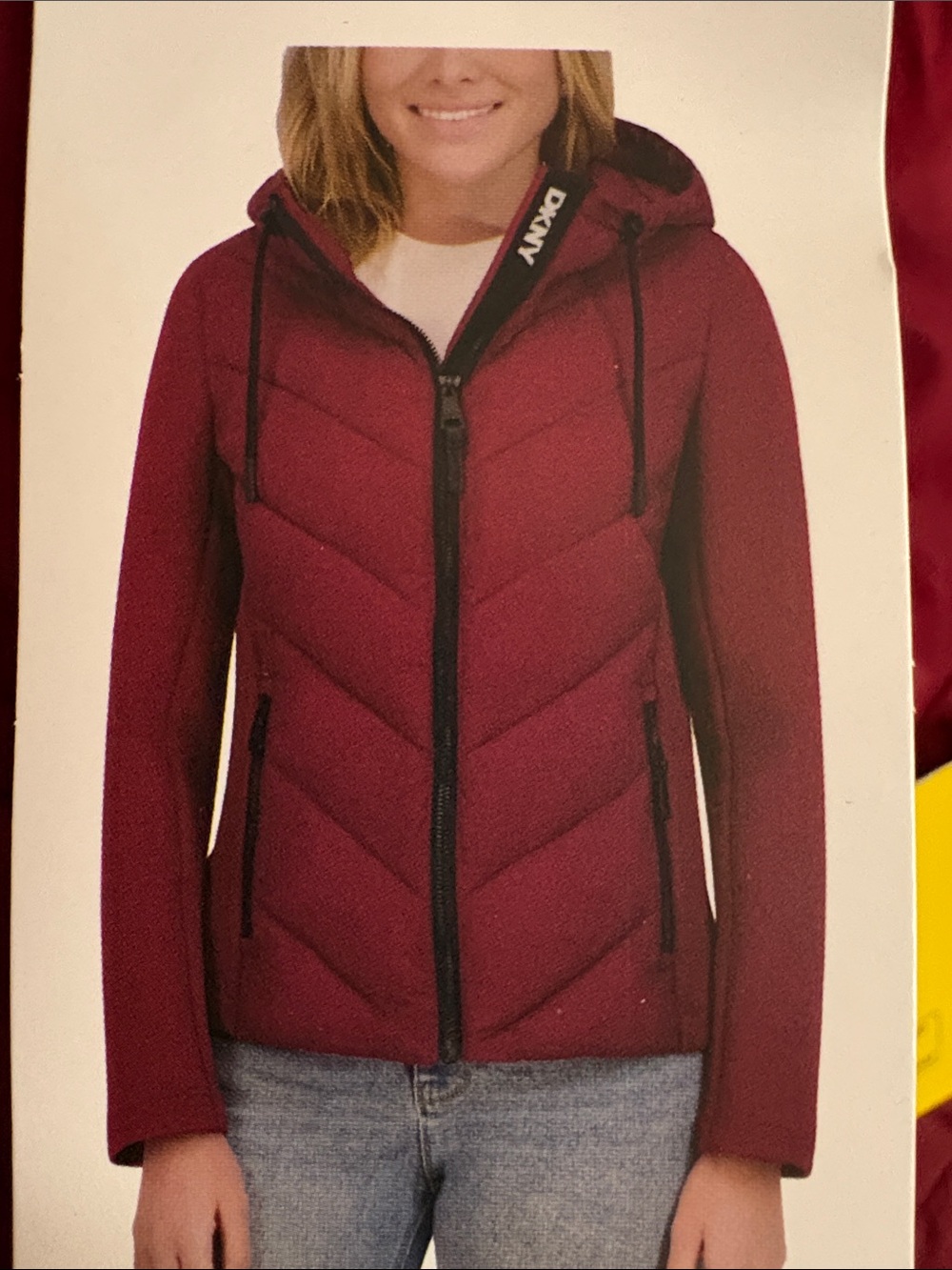 DKNY Quilted Hooded Puffer Jacket